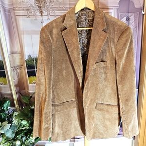 Bachrach Men’s Tobacco Dinner Jacket Size 42R Tan Blazer Faux Corduroy